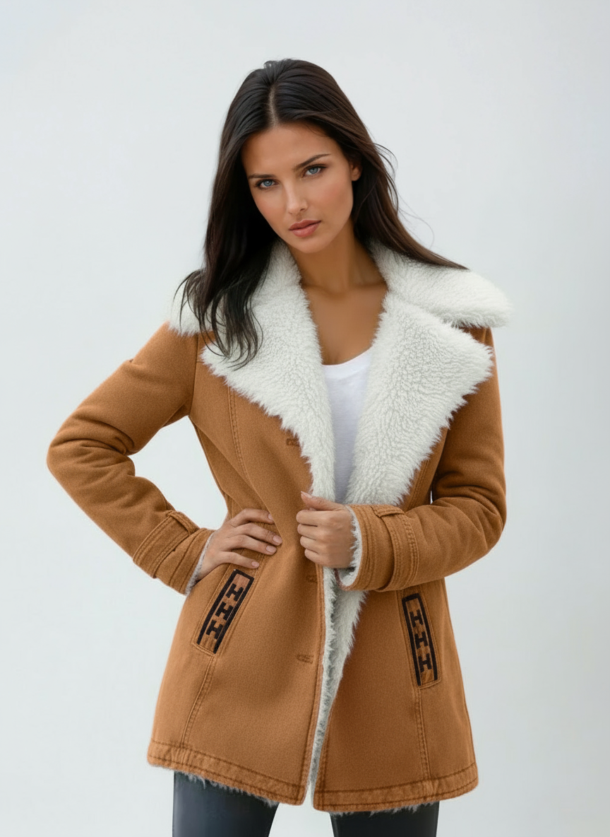 Jacky - Winterjas Dames | Bontkraag & Knopen - Glamorix
