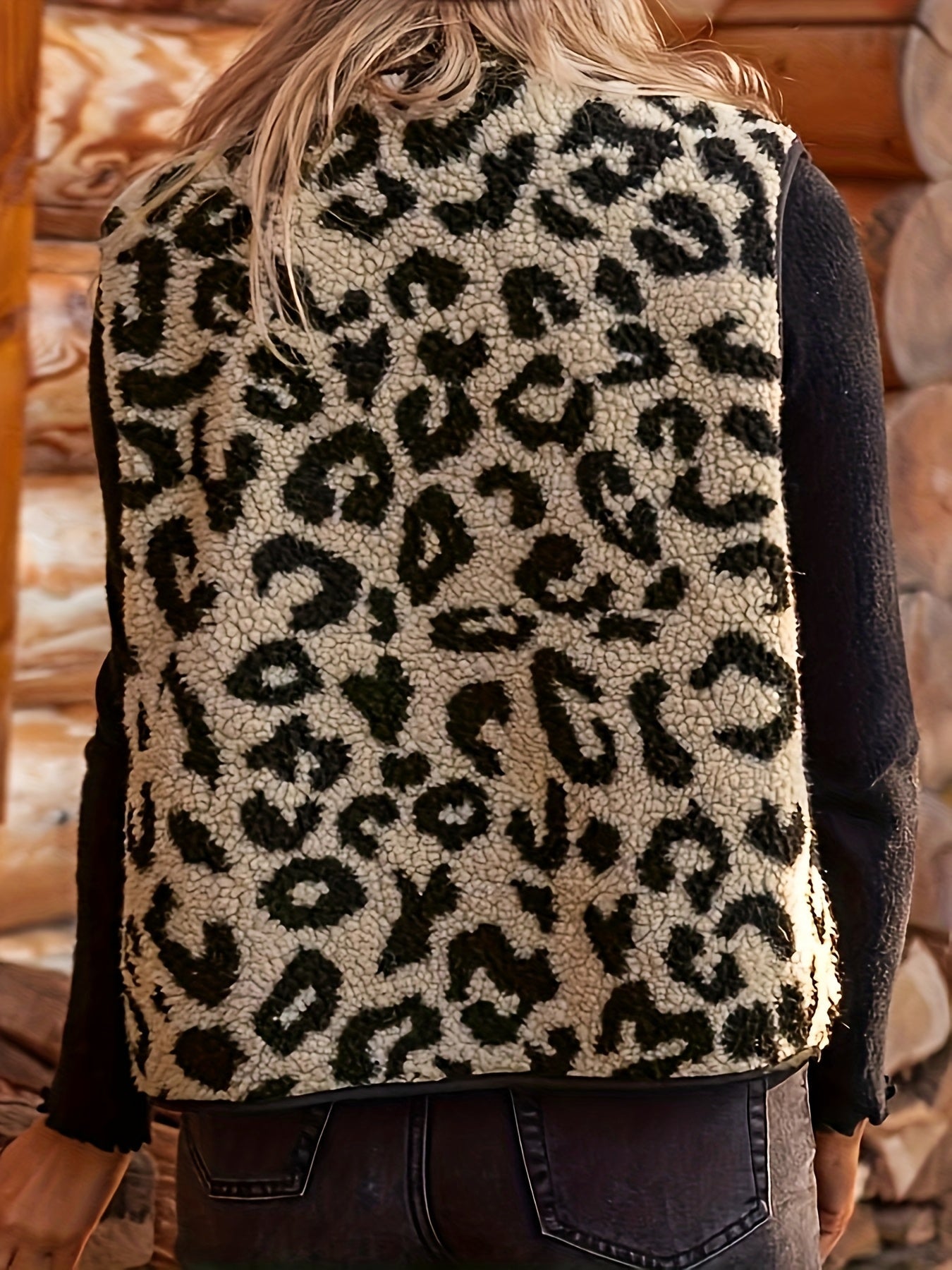 Vest met luipaardprint en knoopsluiting voor dames – VESTLY - Glamorix