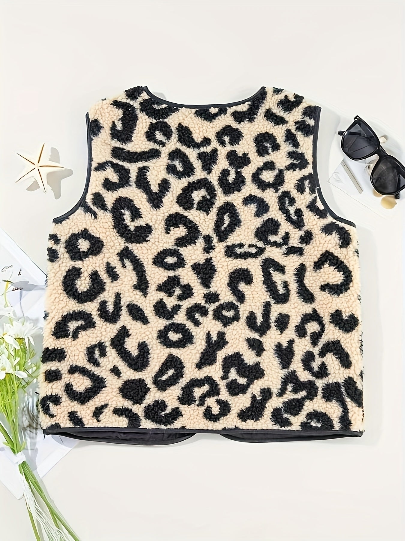 Vest met luipaardprint en knoopsluiting voor dames – VESTLY - Glamorix
