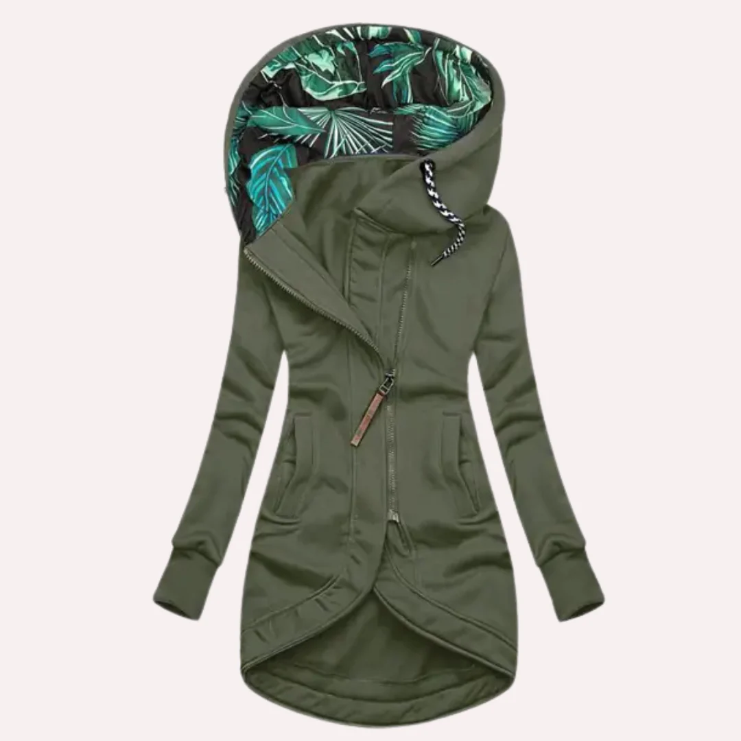 Flora winterjas voor dames met capuchon en ritssluiting, modern en comfortabel met pasvorm – NOVAWEAR - Glamorix
