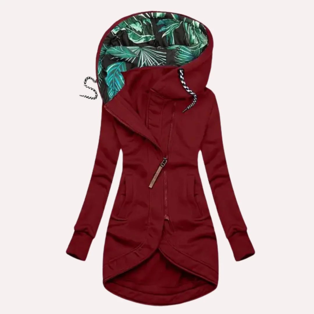Flora winterjas voor dames met capuchon en ritssluiting, modern en comfortabel met pasvorm – NOVAWEAR - Glamorix