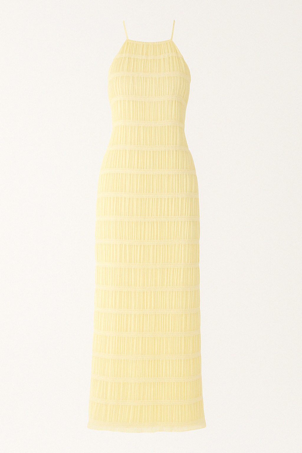 Lange dames halterjurk met geplooide details – ISABELLE FLOW - Glamorix