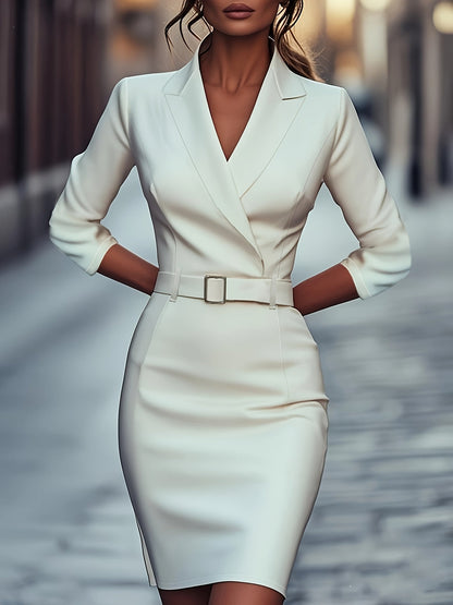 Wikkeljurk –  V-Hals & Ceintuur Taille - Glamorix