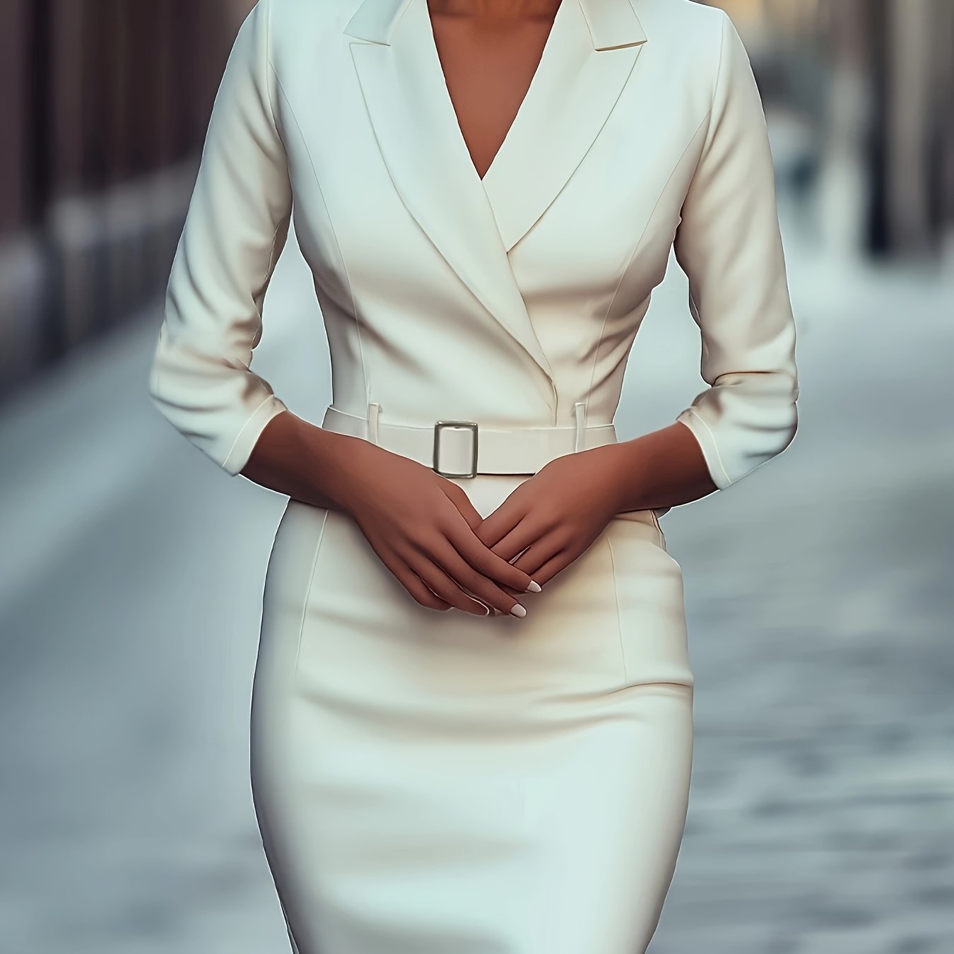 Wikkeljurk –  V-Hals & Ceintuur Taille - Glamorix