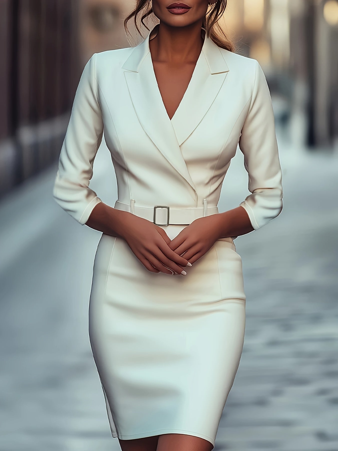 Wikkeljurk –  V-Hals & Ceintuur Taille - Glamorix