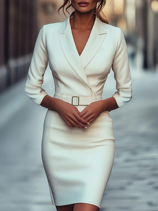 Wikkeljurk –  V-Hals & Ceintuur Taille - Glamorix