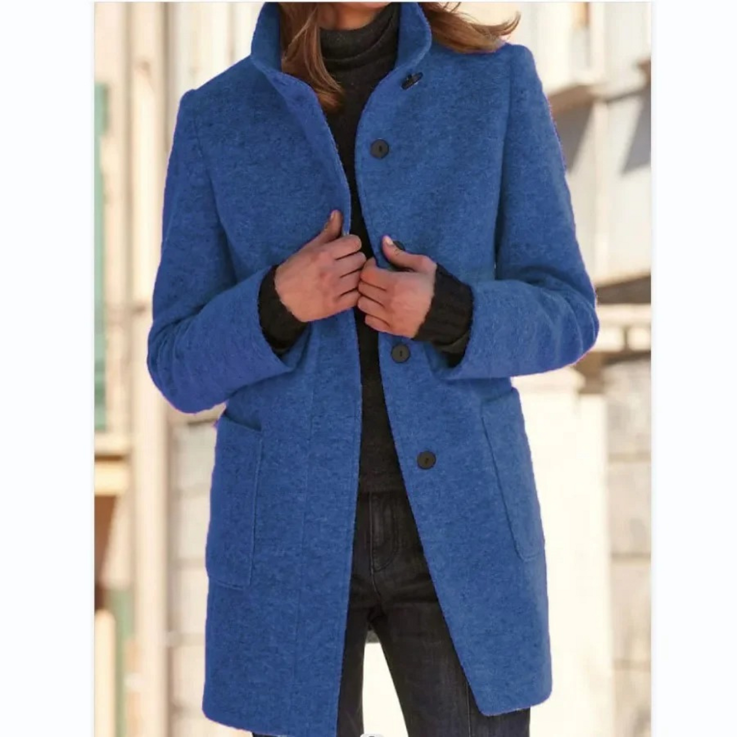 Winddichte mantel jas voor dames met opstaande kraag gemaakt van hoogwaardige materialen voor comfort en stijl – AURION - Glamorix
