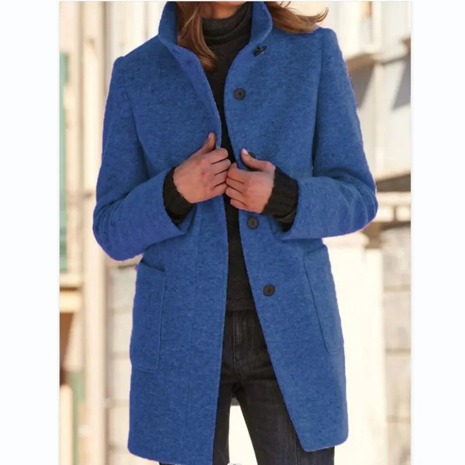 Winddichte mantel jas voor dames met opstaande kraag gemaakt van hoogwaardige materialen voor comfort en stijl – AURION - Glamorix