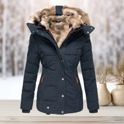Jace - Winterjas Dames | Bontvoering & Capuchon - Glamorix