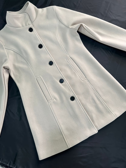 Wolmix jas voor dames met knoopsluiting en warmte - NOVA - Glamorix