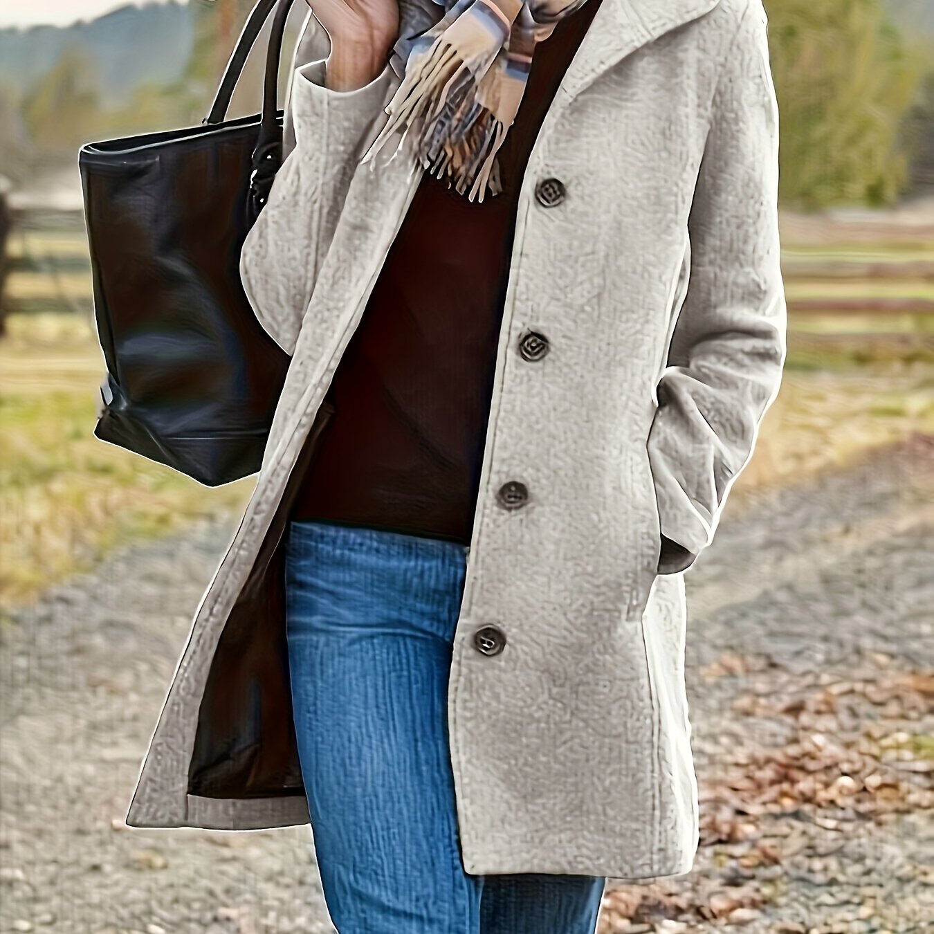 Wolmix jas voor dames met knoopsluiting en warmte - NOVA - Glamorix