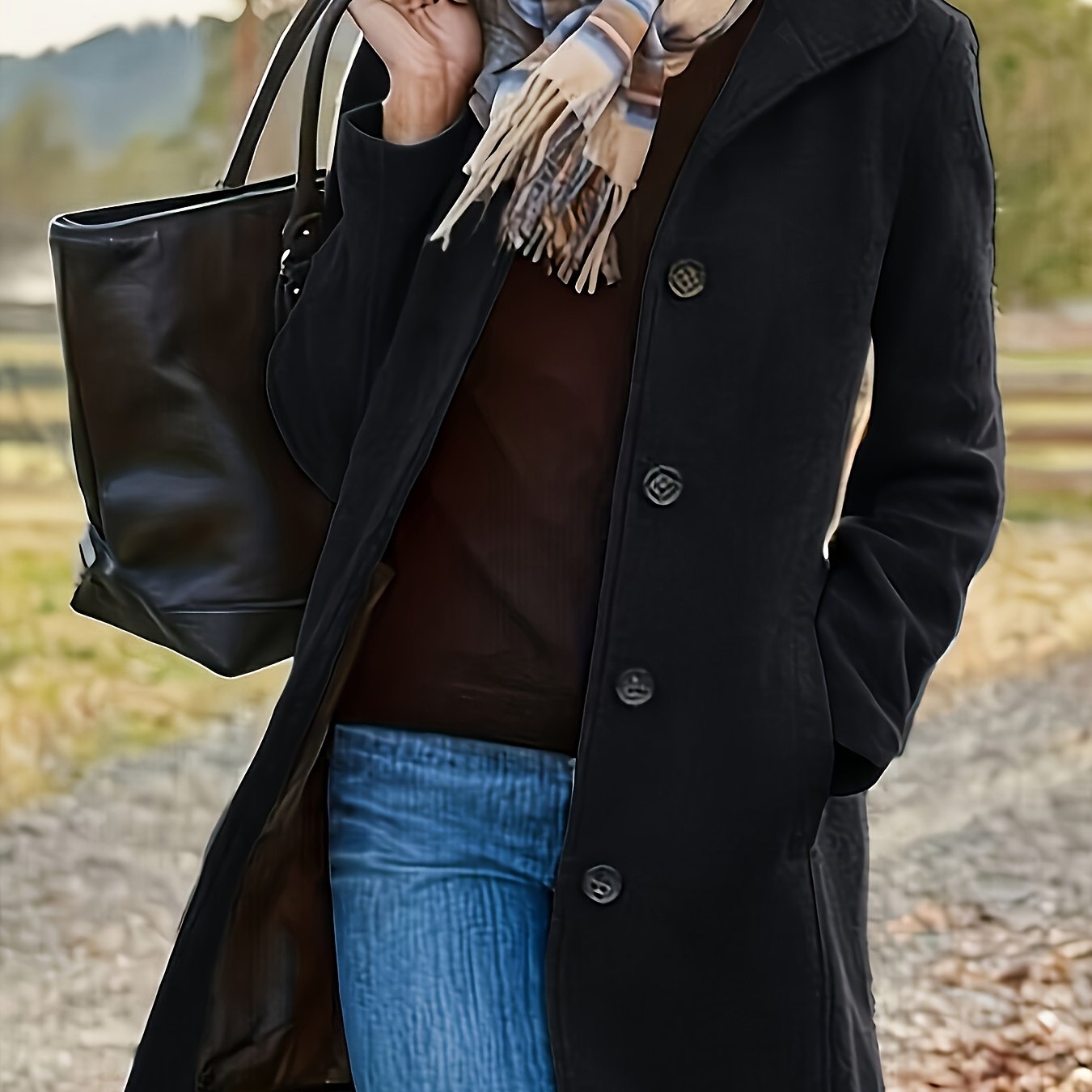 Wolmix jas voor dames met knoopsluiting en warmte - NOVA - Glamorix