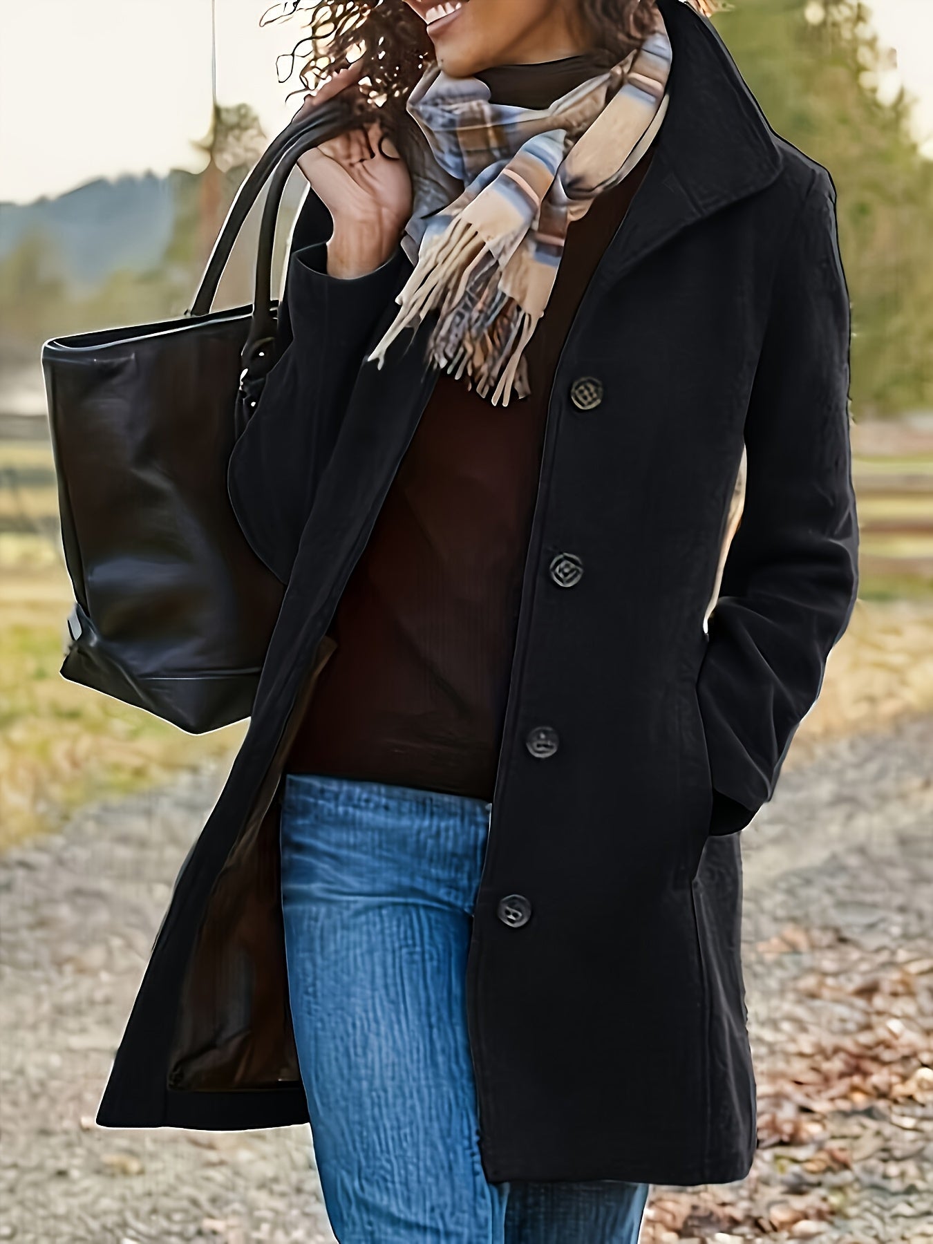 Wolmix jas voor dames met knoopsluiting en warmte - NOVA - Glamorix