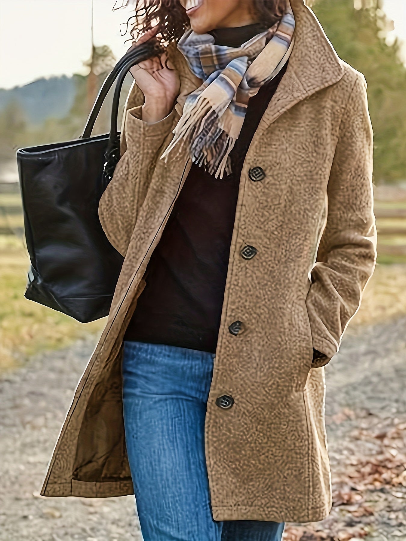 Wolmix jas voor dames met knoopsluiting en warmte - NOVA - Glamorix