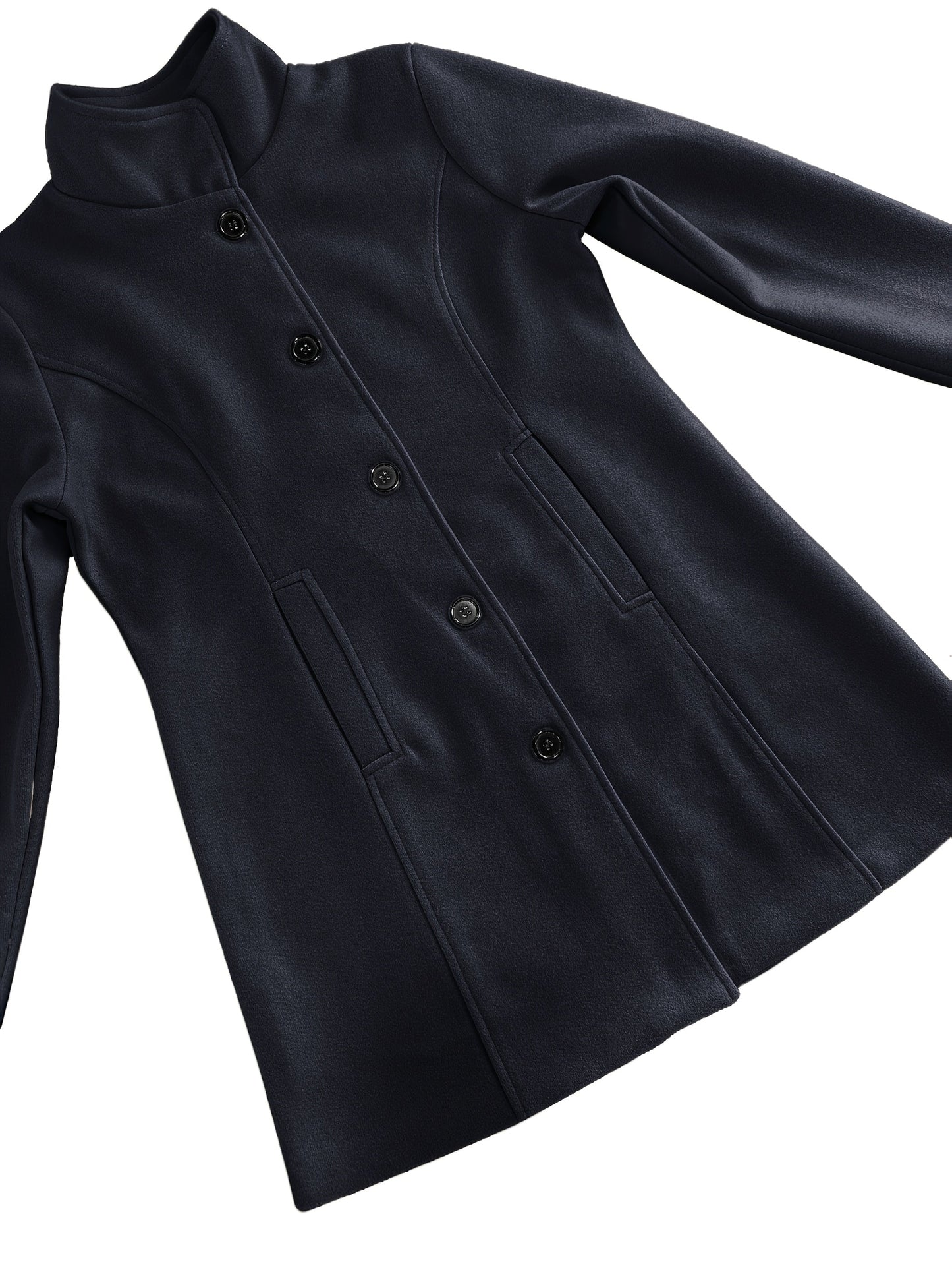 Wolmix jas voor dames met knoopsluiting en warmte - NOVA - Glamorix