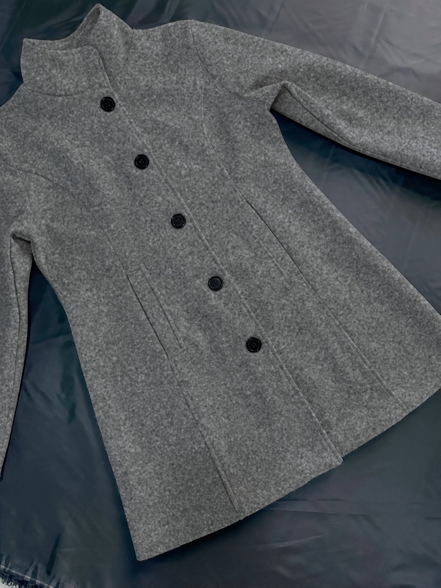 Wolmix jas voor dames met knoopsluiting en warmte - NOVA - Glamorix