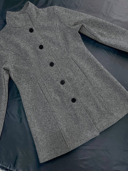 Wolmix jas voor dames met knoopsluiting en warmte - NOVA - Glamorix