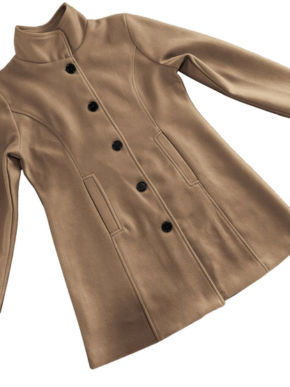 Wolmix jas voor dames met knoopsluiting en warmte - NOVA - Glamorix