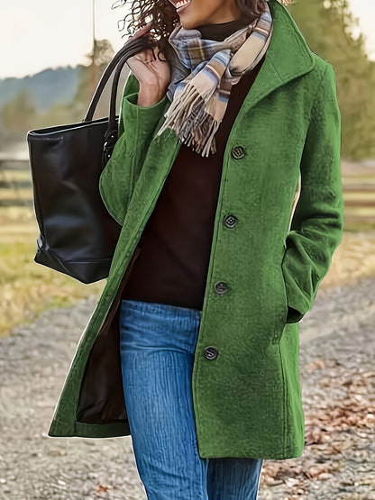 Wolmix jas voor dames met knoopsluiting en warmte - NOVA - Glamorix