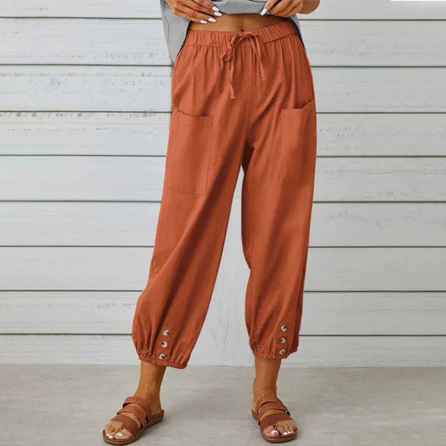 Luchtige zomerbroek met stijlvolle flair – AMELIA