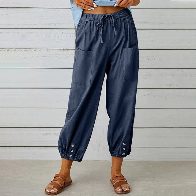 Luchtige zomerbroek met stijlvolle flair – AMELIA