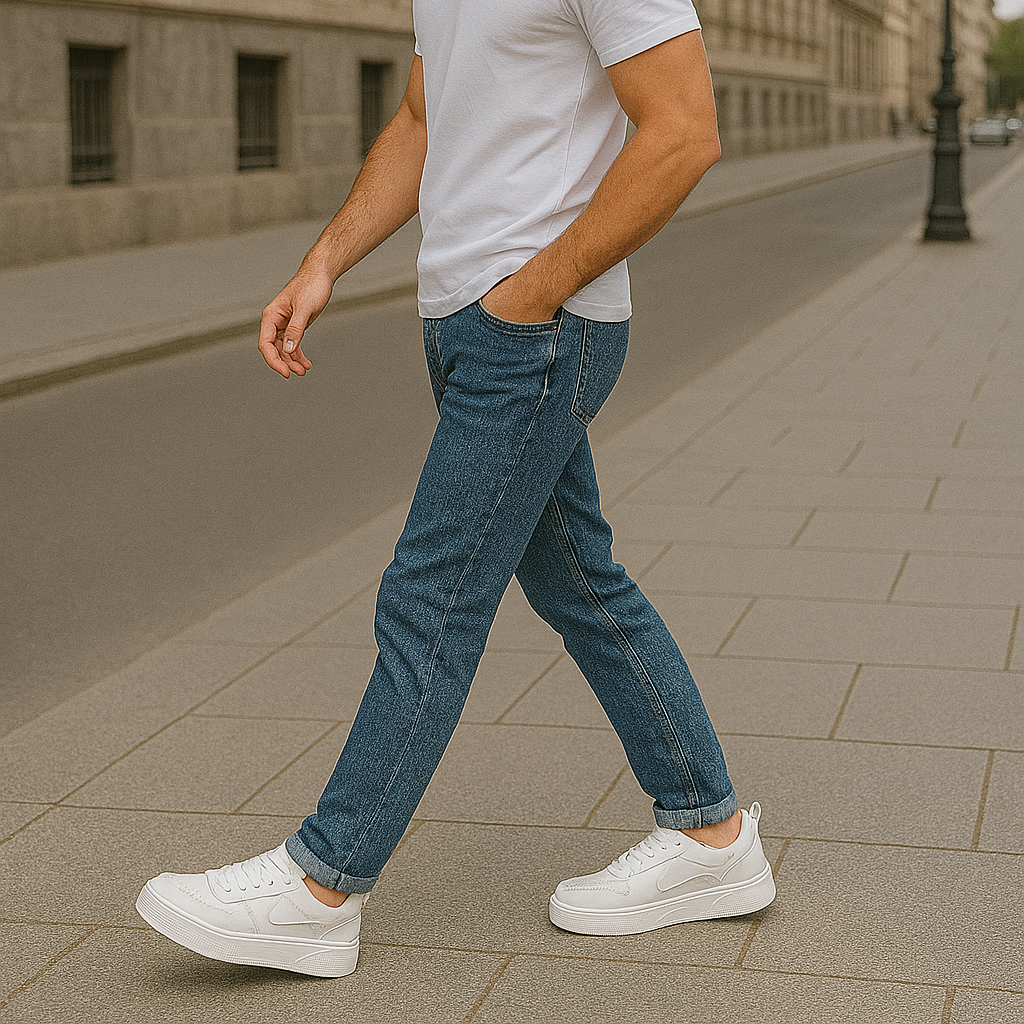 Moderne lage heren sneakers met dikke zool en minimalistisch design – VERTON EDGE - Glamorix