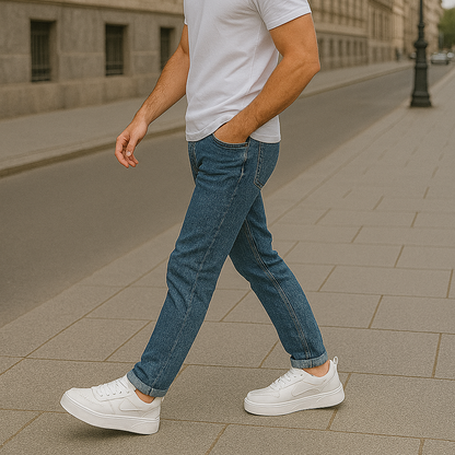 Moderne lage heren sneakers met dikke zool en minimalistisch design – VERTON EDGE - Glamorix