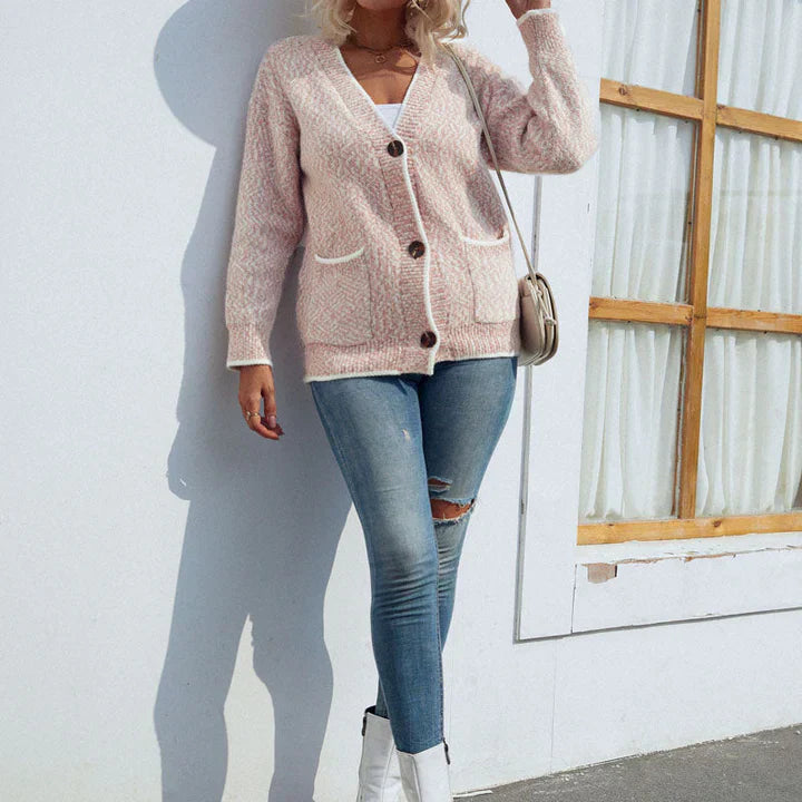 SOFTJASMINE - Zacht Gebreid Vest met Knopen voor Dames