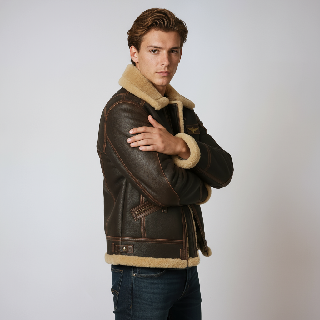 Tom - Pilotenjas Heren | Bontvoering & Ritsluiting - Glamorix