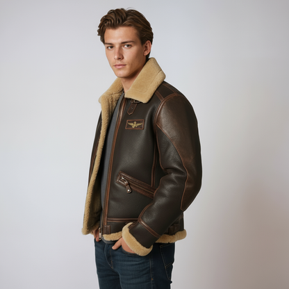 Tom - Pilotenjas Heren | Bontvoering & Ritsluiting - Glamorix