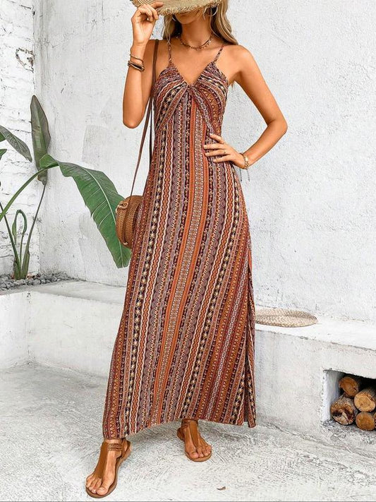 Bohemian maxi zomerjurk met verstelbare bandjes – NOEMI SUNDANCE - Glamorix