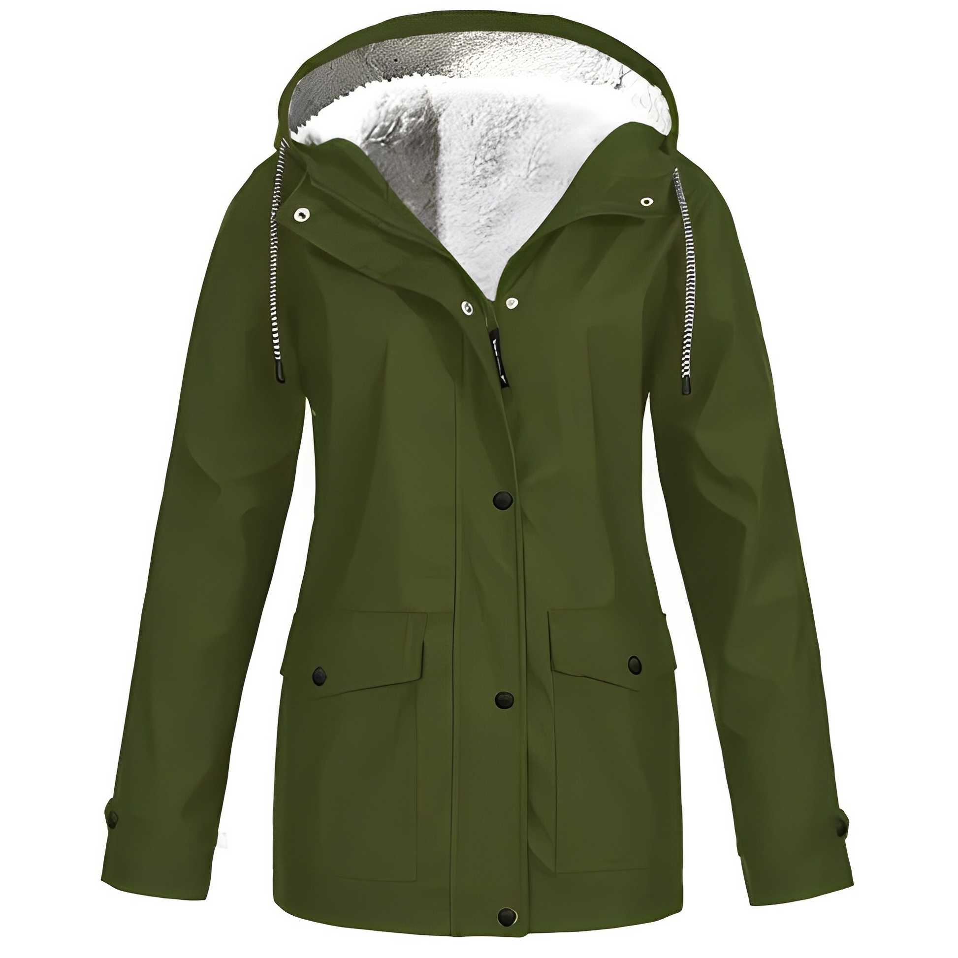 Regenjas met fleecevoering voor dames, duurzame polyesterstof biedt comfort en warmte, waterafstotend – NEOVARA - Glamorix