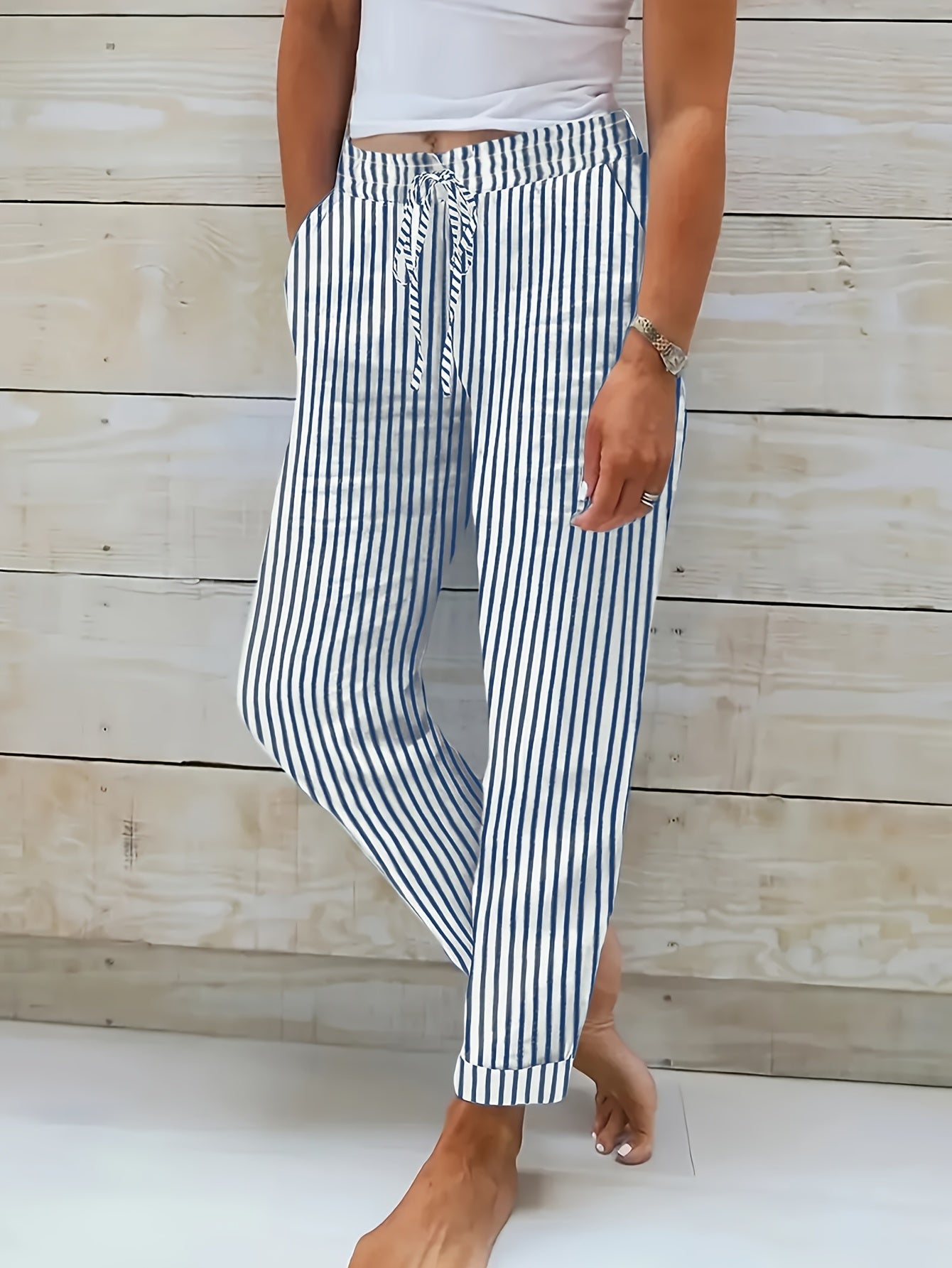 Stijlvolle gestreepte broek met ultiem comfort – LINA