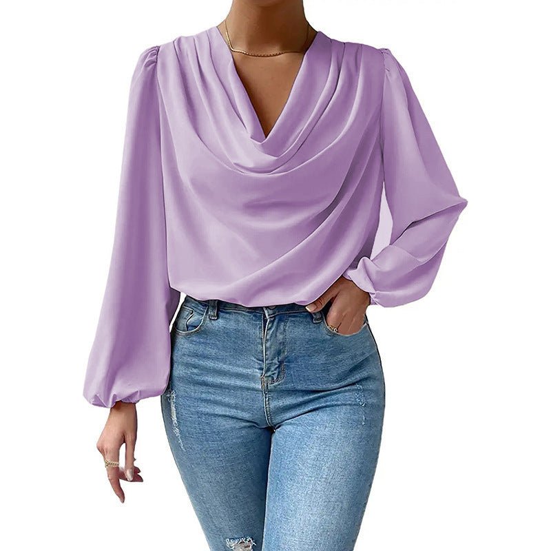 LAYLA - Gedrapeerde blouse met lange mouwen voor dames