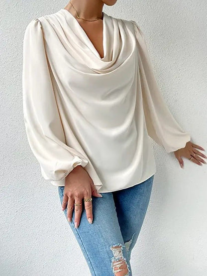 LAYLA - Gedrapeerde blouse met lange mouwen voor dames