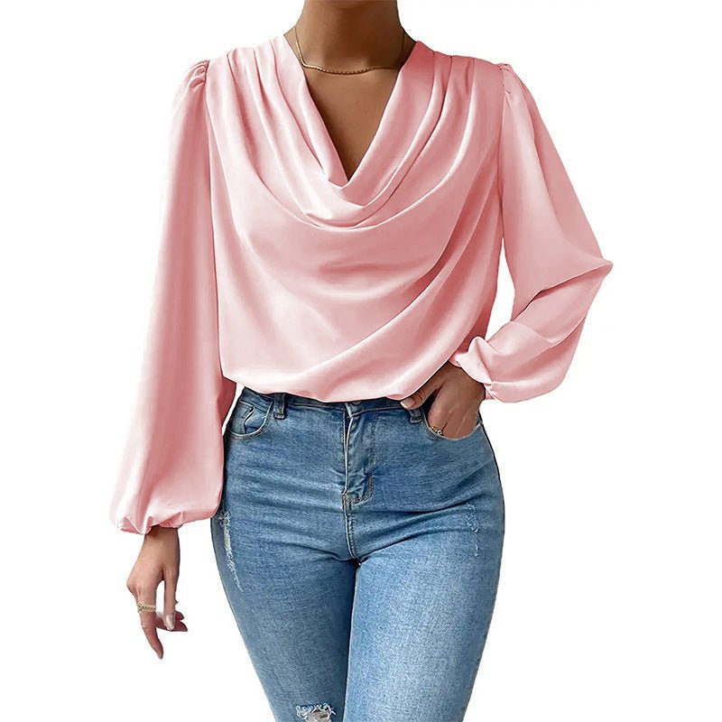 LAYLA - Gedrapeerde blouse met lange mouwen voor dames