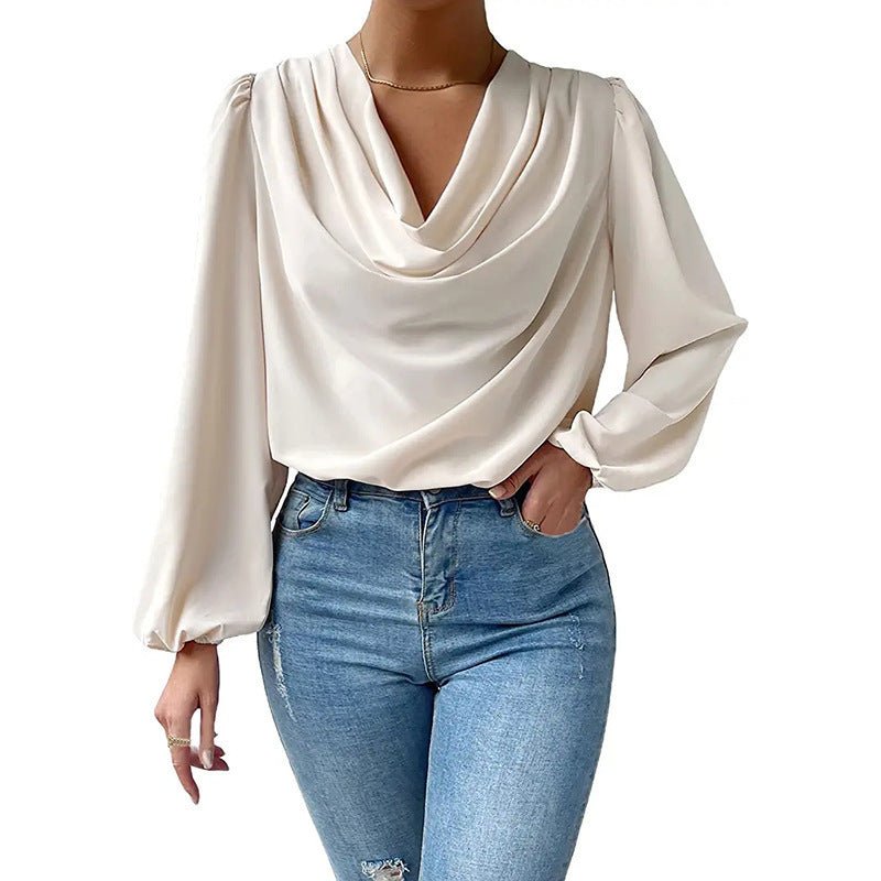 LAYLA - Gedrapeerde blouse met lange mouwen voor dames
