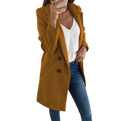 CAMILLE - Dubbel-geknoopte lange blazer voor een elegante uitstraling