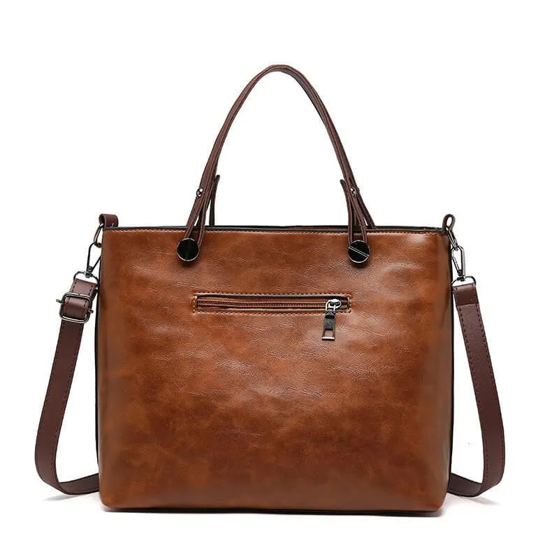 Leren schoudertas met vintage stijl voor dames – LUX - Glamorix