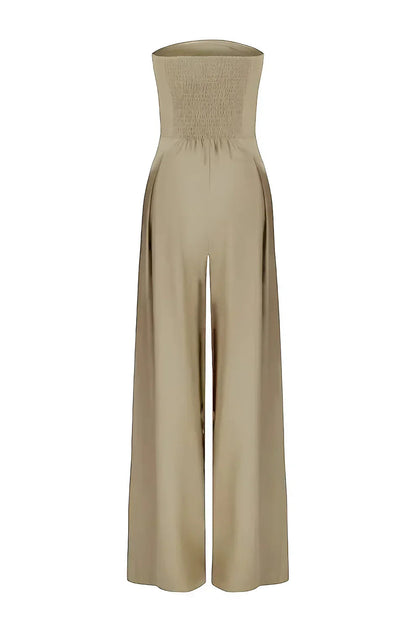 Strapless dames jumpsuit met wijde pijpen en elegante flow – Sorellia FlowSuit - Glamorix