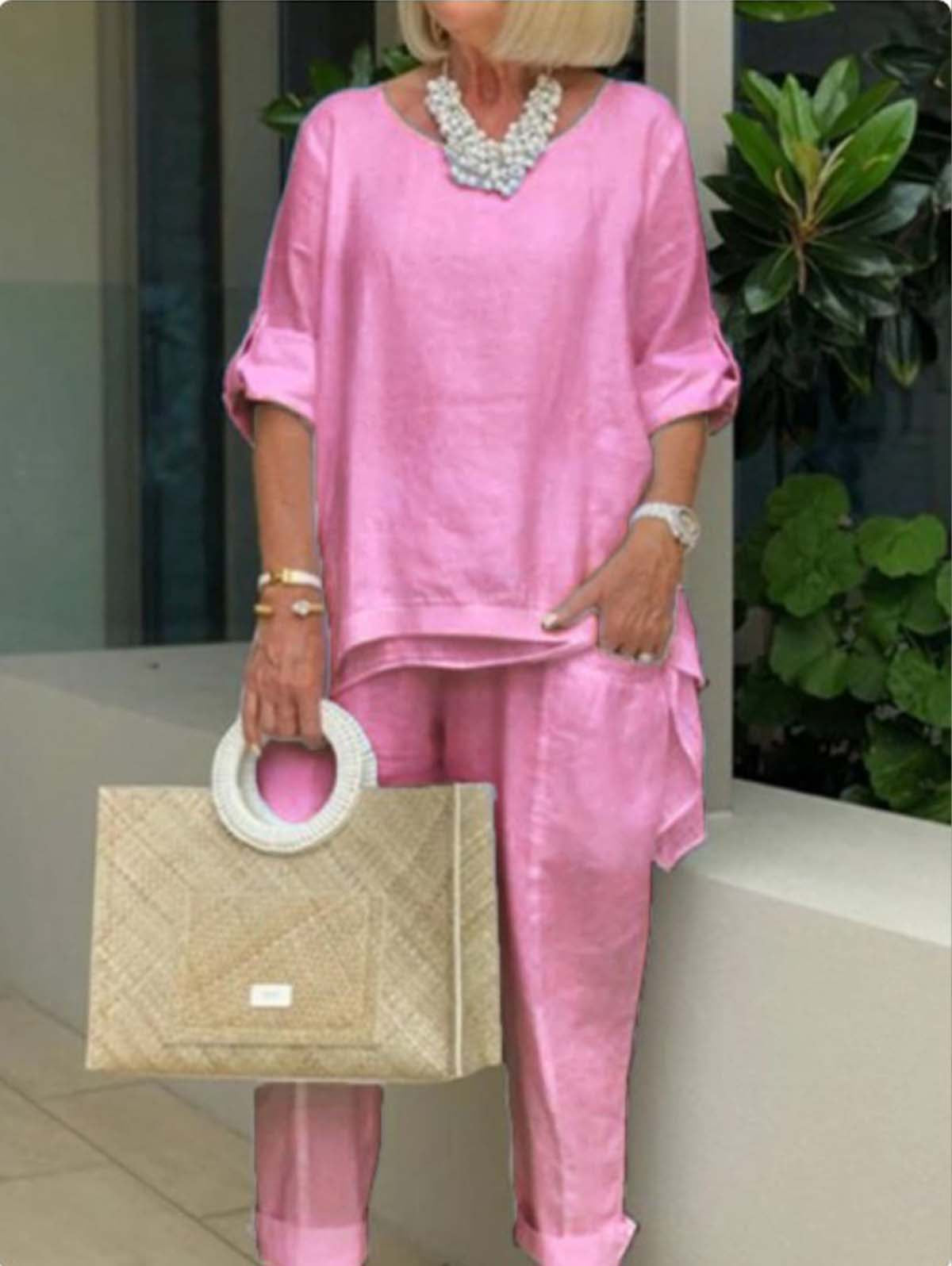 Comfortabele dames set van 2 delen met losse pasvorm – LivanaFlow Set - Glamorix