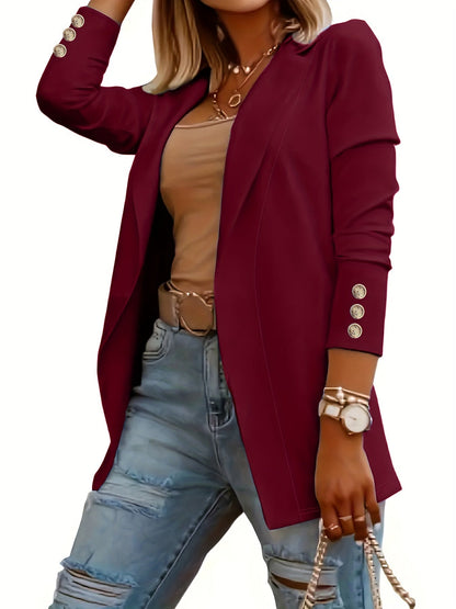 Stijlvolle Damesblazer met Verstelbare Mouwen voor Professionele Kleding – LIA LUXE - Glamorix