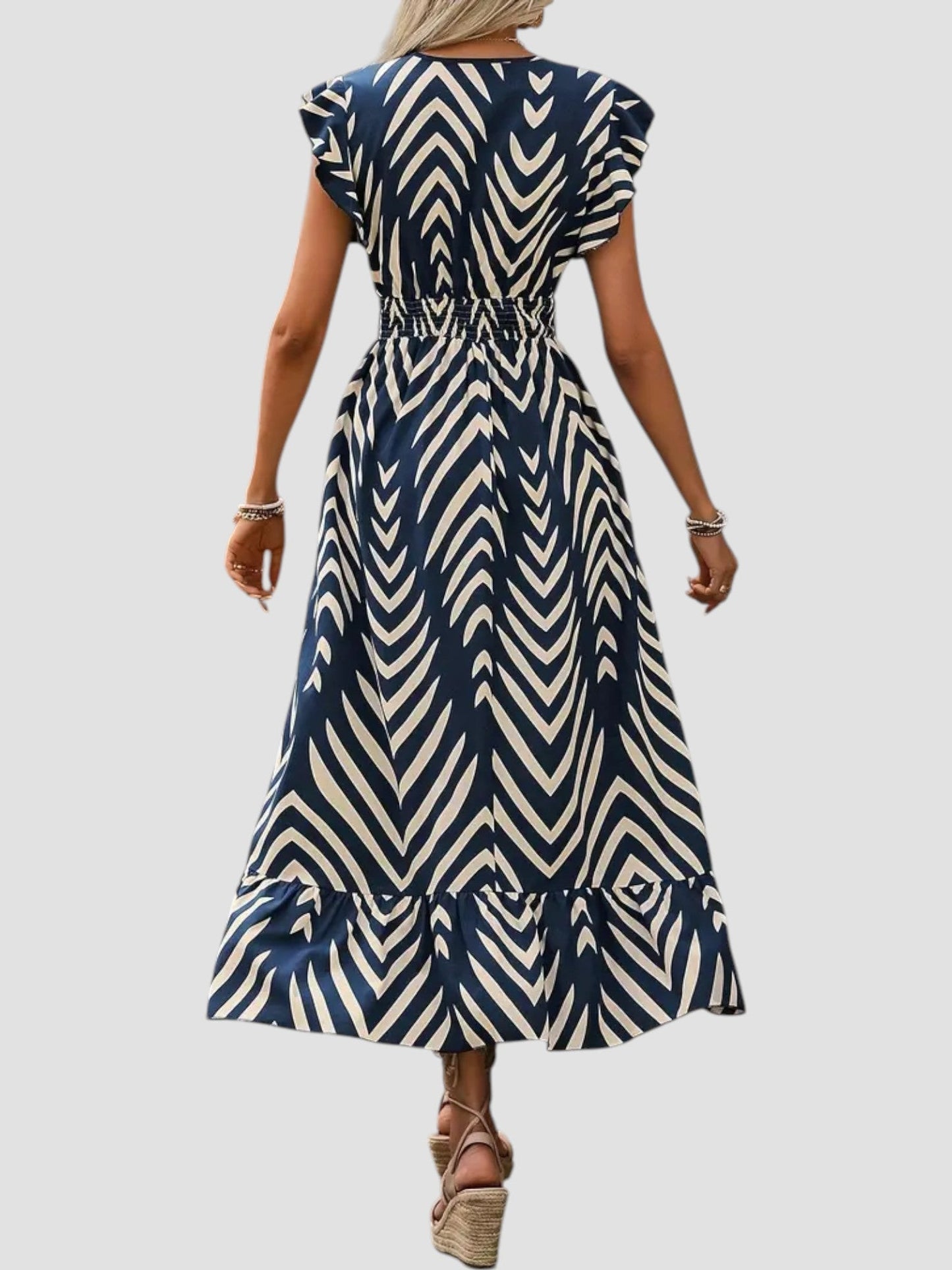 Vrouwen - Zomerjurk - A-lijn Silhouet - Grafische Print - Luchtige Charme - Glamorix