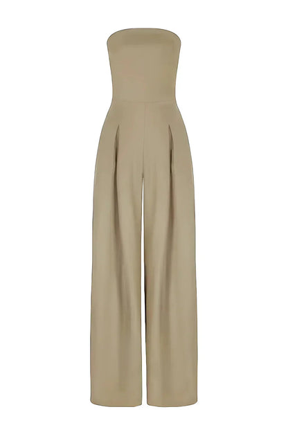 Strapless dames jumpsuit met wijde pijpen en elegante flow – Sorellia FlowSuit - Glamorix
