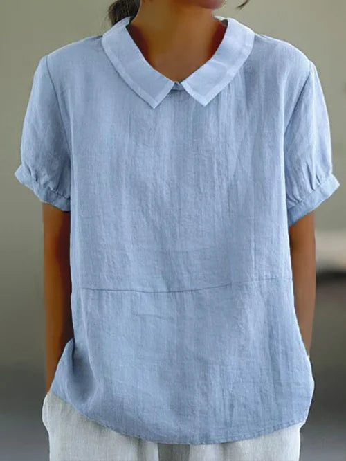 TAVINA – Relaxed fit colblouse met moeiteloze elegantie en zacht comfort