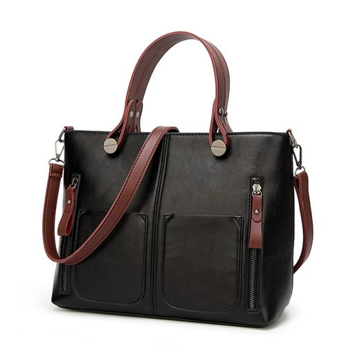 Leren schoudertas met vintage stijl voor dames – LUX - Glamorix