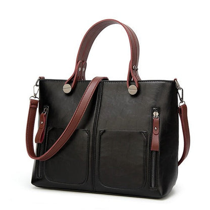 Leren schoudertas met vintage stijl voor dames – LUX - Glamorix
