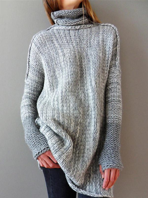 COZYCROWN - Gebreide Pullover met Hoge Kraag voor een Comfortabele en Moderne Look