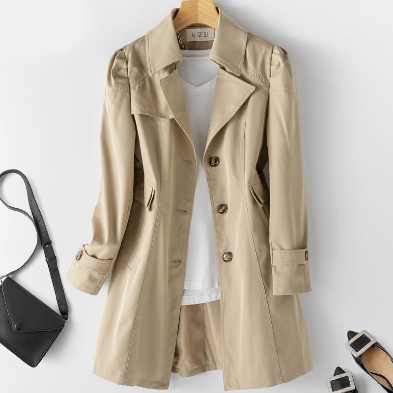 Trenchcoat met tijdloze stijl en comfort voor dames – ELARA - Glamorix