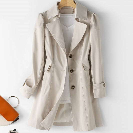 Trenchcoat met tijdloze stijl en comfort voor dames – ELARA - Glamorix